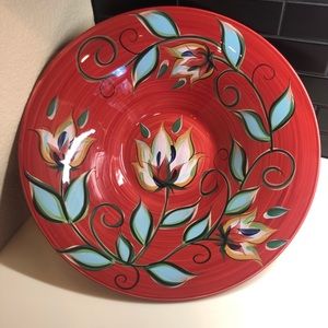 Southern Living At Home Gail Pittman Red Bountiful Serving Bowl Retired SLAH